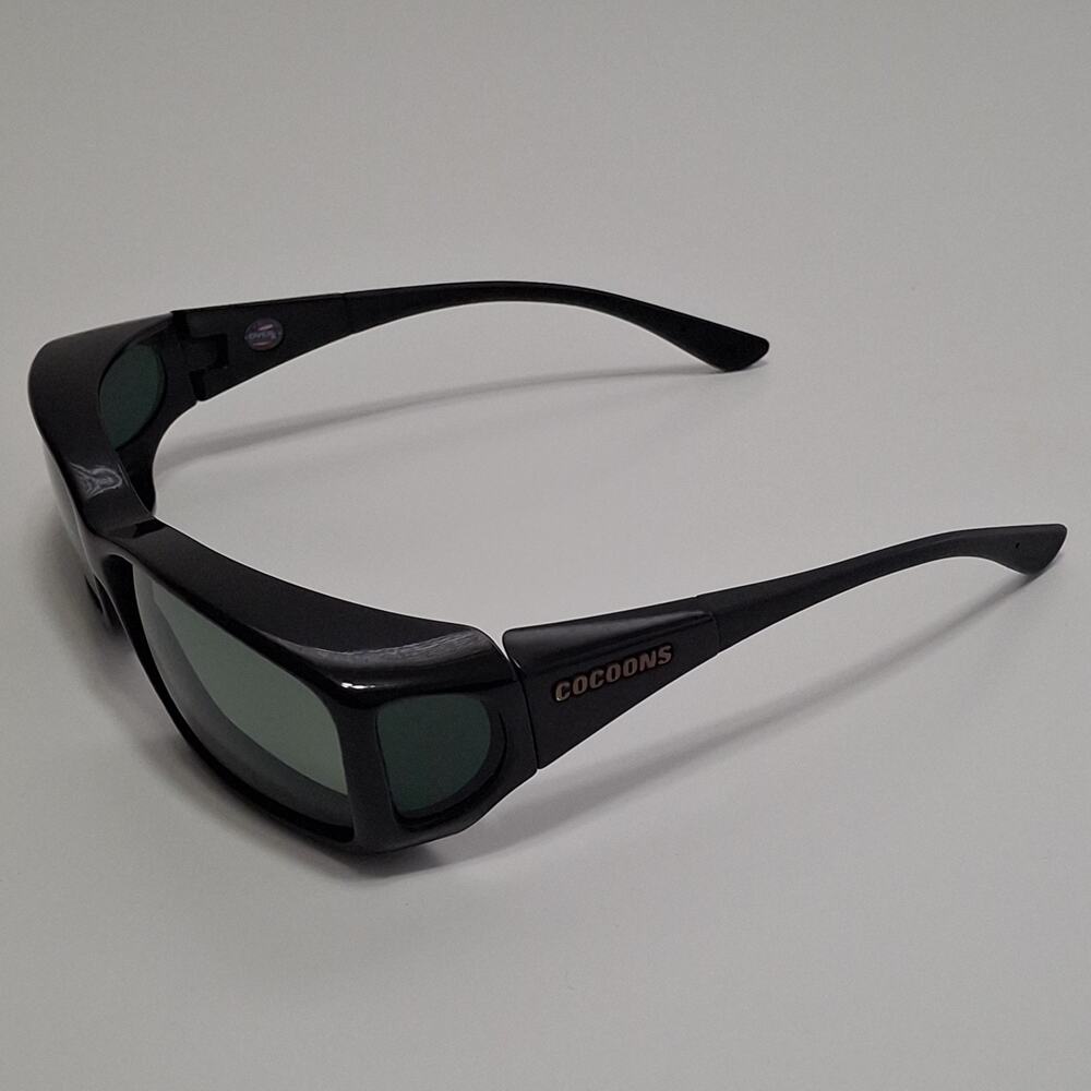 Polarized COCOONS Sunglasses C402G Medium Fits Over Rx Eyeglasses Black